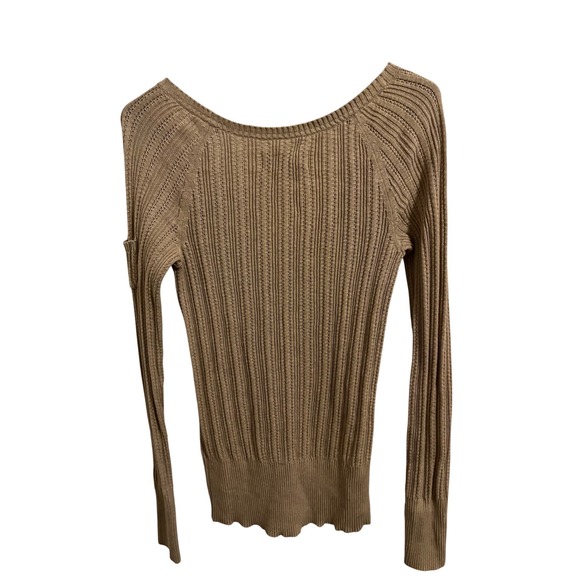 Vintage Old Navy Ribbed Cotton Sweater Neutral Tan M - Picture 6 of 8